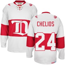 Adult Authentic Detroit Red Wings Chris Chelios White Winter Classic Throwback Official CCM Jersey