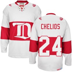 Adult Premier Detroit Red Wings Chris Chelios White Winter Classic Throwback Official CCM Jersey