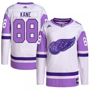 Youth Authentic Detroit Red Wings Patrick Kane White/Purple Hockey Fights Cancer Primegreen Official Adidas Jersey