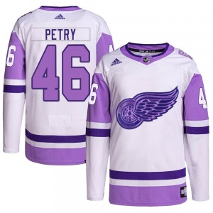Youth Authentic Detroit Red Wings Jeff Petry White/Purple Hockey Fights Cancer Primegreen Official Adidas Jersey