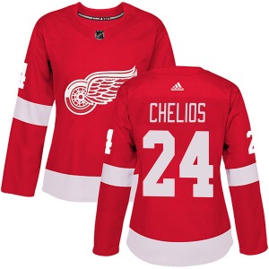 Women's Authentic Detroit Red Wings Chris Chelios Red Home Official Adidas Jersey