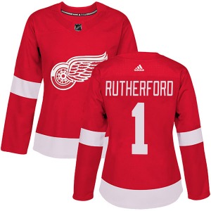 Women's Authentic Detroit Red Wings Jim Rutherford Red Home Official Adidas Jersey