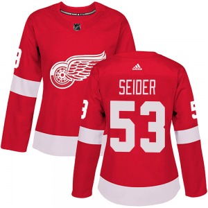 Women's Authentic Detroit Red Wings Moritz Seider Red Home Official Adidas Jersey