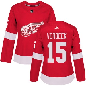 Women's Authentic Detroit Red Wings Pat Verbeek Red Home Official Adidas Jersey