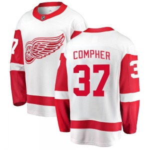 Adult Breakaway Detroit Red Wings J.T. Compher White Away Official Fanatics Branded Jersey