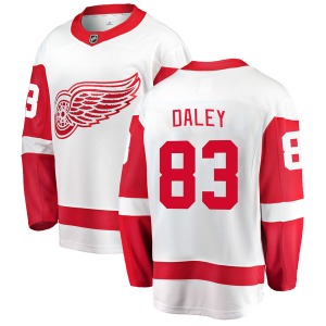 Adult Breakaway Detroit Red Wings Trevor Daley White Away Official Fanatics Branded Jersey