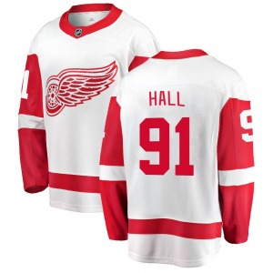 Adult Breakaway Detroit Red Wings Curtis Hall White Away Official Fanatics Branded Jersey