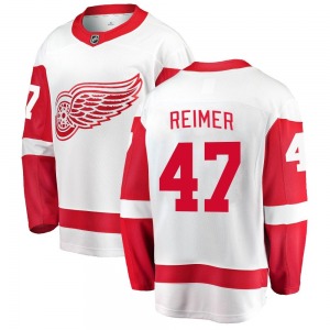 Adult Breakaway Detroit Red Wings James Reimer White Away Official Fanatics Branded Jersey