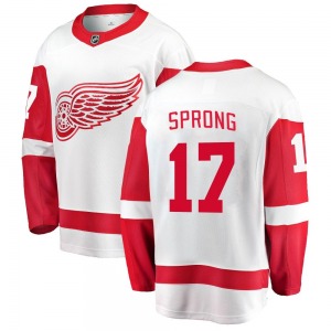 Adult Breakaway Detroit Red Wings Daniel Sprong White Away Official Fanatics Branded Jersey