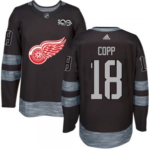Adult Authentic Detroit Red Wings Andrew Copp Black 1917-2017 100th Anniversary Official Jersey