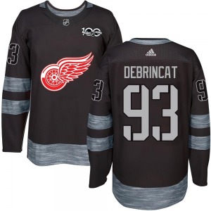 Adult Authentic Detroit Red Wings Alex DeBrincat Black 1917-2017 100th Anniversary Official Jersey