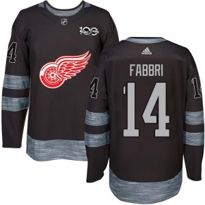 Adult Authentic Detroit Red Wings Robby Fabbri Black 1917-2017 100th Anniversary Official Jersey