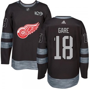 Adult Authentic Detroit Red Wings Danny Gare Black 1917-2017 100th Anniversary Official Jersey