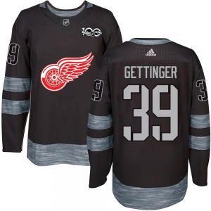Adult Authentic Detroit Red Wings Tim Gettinger Black 1917-2017 100th Anniversary Official Jersey