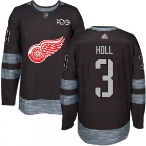 Adult Authentic Detroit Red Wings Justin Holl Black 1917-2017 100th Anniversary Official Jersey