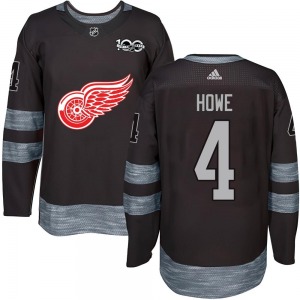 Adult Authentic Detroit Red Wings Mark Howe Black 1917-2017 100th Anniversary Official Jersey