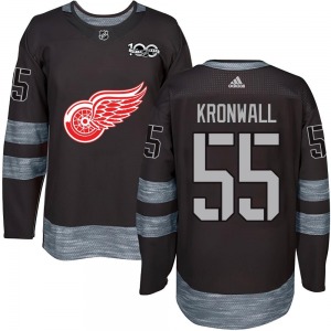 Adult Authentic Detroit Red Wings Niklas Kronwall Black 1917-2017 100th Anniversary Official Jersey