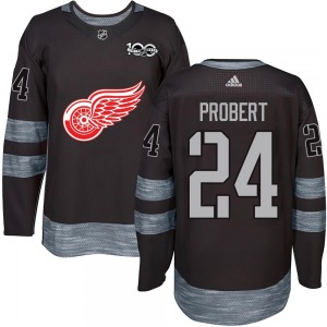 Adult Authentic Detroit Red Wings Bob Probert Black 1917-2017 100th Anniversary Official Jersey