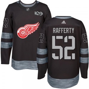 Adult Authentic Detroit Red Wings Brogan Rafferty Black 1917-2017 100th Anniversary Official Jersey