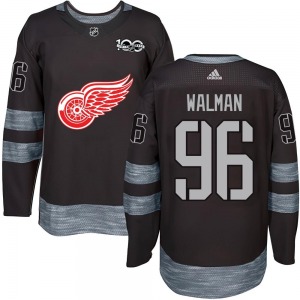 Adult Authentic Detroit Red Wings Jake Walman Black 1917-2017 100th Anniversary Official Jersey