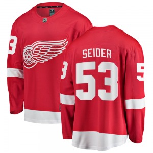 Adult Breakaway Detroit Red Wings Moritz Seider Red Home Official Fanatics Branded Jersey