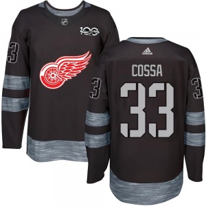 Youth Authentic Detroit Red Wings Sebastian Cossa Black 1917-2017 100th Anniversary Official Jersey