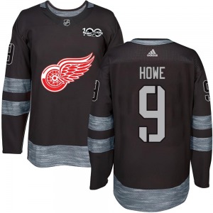 Youth Authentic Detroit Red Wings Gordie Howe Black 1917-2017 100th Anniversary Official Jersey