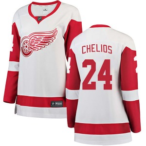 Women's Breakaway Detroit Red Wings Chris Chelios White Away Official Fanatics Branded Jersey