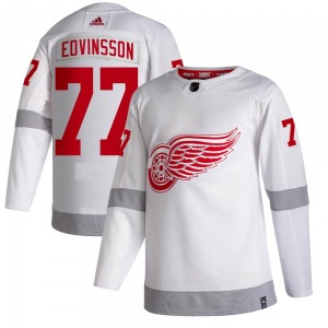 Adult Authentic Detroit Red Wings Simon Edvinsson White 2020/21 Reverse Retro Official Adidas Jersey