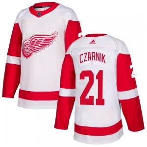 Youth Authentic Detroit Red Wings Austin Czarnik White Official Adidas Jersey