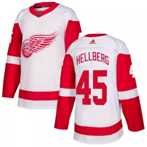 Youth Authentic Detroit Red Wings Magnus Hellberg White Official Adidas Jersey