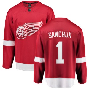 Adult Breakaway Detroit Red Wings Terry Sawchuk Red Home Official Fanatics Branded Jersey