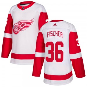 Adult Authentic Detroit Red Wings Christian Fischer White Official Adidas Jersey