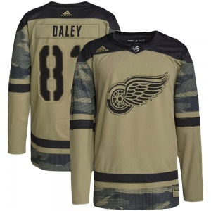 Adult Authentic Detroit Red Wings Trevor Daley Camo Military Appreciation Practice Official Adidas Jersey