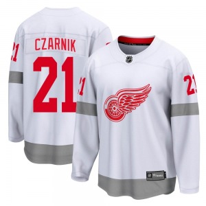 Youth Breakaway Detroit Red Wings Austin Czarnik White 2020/21 Special Edition Official Fanatics Branded Jersey