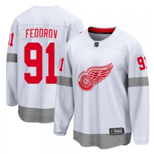 Youth Breakaway Detroit Red Wings Sergei Fedorov White 2020/21 Special Edition Official Fanatics Branded Jersey
