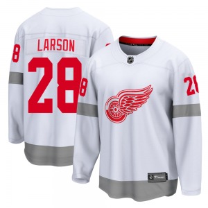 Youth Breakaway Detroit Red Wings Reed Larson White 2020/21 Special Edition Official Fanatics Branded Jersey