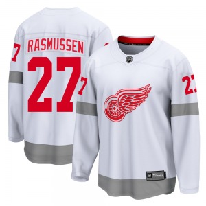 Youth Breakaway Detroit Red Wings Michael Rasmussen White 2020/21 Special Edition Official Fanatics Branded Jersey