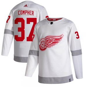 Youth Authentic Detroit Red Wings J.T. Compher White 2020/21 Reverse Retro Official Adidas Jersey