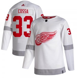 Youth Authentic Detroit Red Wings Sebastian Cossa White 2020/21 Reverse Retro Official Adidas Jersey