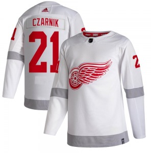 Youth Authentic Detroit Red Wings Austin Czarnik White 2020/21 Reverse Retro Official Adidas Jersey
