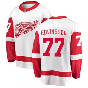 Youth Breakaway Detroit Red Wings Simon Edvinsson White Away Official Fanatics Branded Jersey