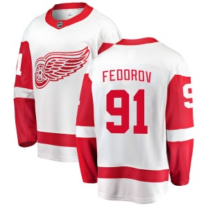Youth Breakaway Detroit Red Wings Sergei Fedorov White Away Official Fanatics Branded Jersey