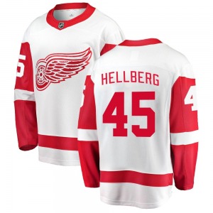 Youth Breakaway Detroit Red Wings Magnus Hellberg White Away Official Fanatics Branded Jersey