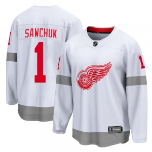 Adult Breakaway Detroit Red Wings Terry Sawchuk White 2020/21 Special Edition Official Fanatics Branded Jersey