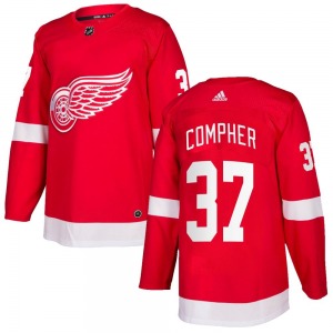 Adult Authentic Detroit Red Wings J.T. Compher Red Home Official Adidas Jersey