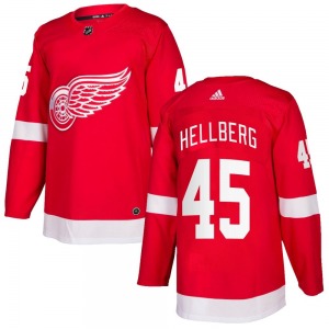 Adult Authentic Detroit Red Wings Magnus Hellberg Red Home Official Adidas Jersey