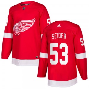 Adult Authentic Detroit Red Wings Moritz Seider Red Home Official Adidas Jersey