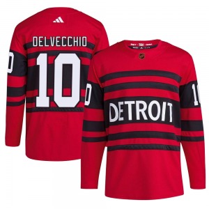Adult Authentic Detroit Red Wings Alex Delvecchio Red Reverse Retro 2.0 Official Adidas Jersey