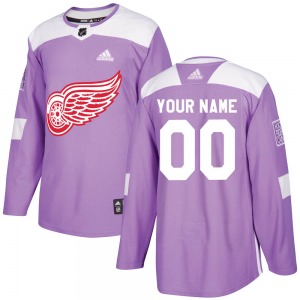 Adult Authentic Detroit Red Wings Custom Purple Custom Hockey Fights Cancer Practice Official Adidas Jersey
